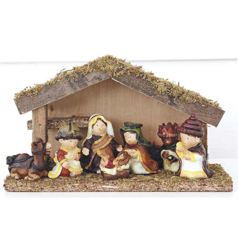 Julkrubba med stall - 5 cm Julkrubba med stall - 5 cm